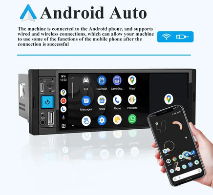 Car Radio Wireless Carplay 1Din MP5 Player con FM/AM/RDS Multimedia e Bluetooth