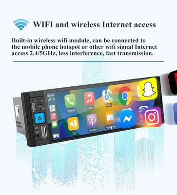 Car Radio Wireless Carplay 1Din MP5 Player con FM/AM/RDS Multimedia e Bluetooth