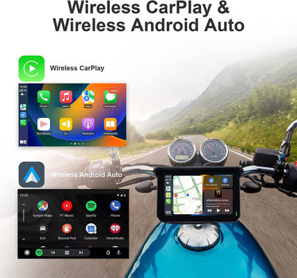 IP67 impermeabile 5 pollici IPS Screen Motorcycle Carplay GPS Navigator 2 in 1 wireless Apple Car-play Android Auto