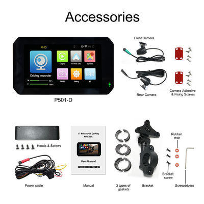 IP67 impermeabile 5 pollici IPS Screen Motorcycle Carplay GPS Navigator 2 in 1 wireless Apple Car-play Android Auto