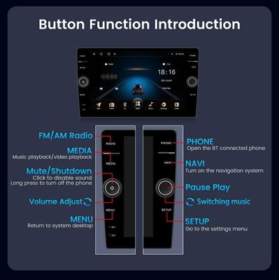 Full Fit Display Screen Car Stereo 8Core TS18 Multimedia Player per il montaggio universale dell'auto
