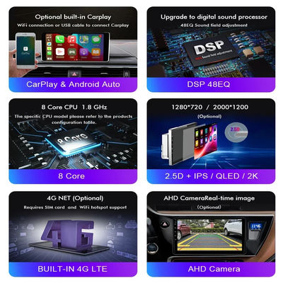 Wireless/Wired Carplay Android Auto Bluetooth FM Mirror Link Car Stereo 4 Core CPU 9&quot; Dimensione dello schermo MP5 Radio
