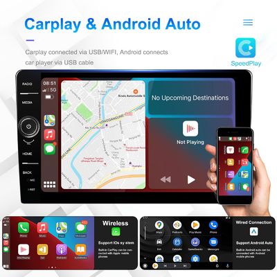 Touchscreen da 10.1&quot; 2 Lettore multimediale Android completo da 32 GB Lettore DVD 2Din Navigatore per auto Radio 360 Panorama CarPlay-Android Auto