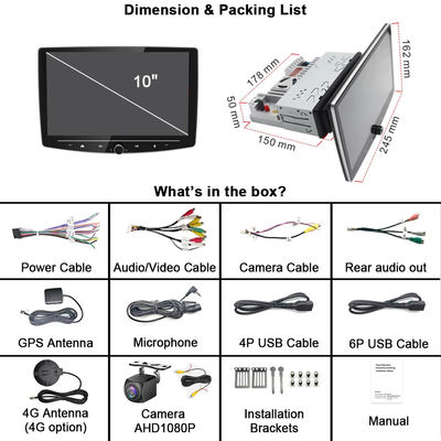 Dispositivo per auto universale schermo LCD Android 1 Din Radio per auto con Carplay e pulsante