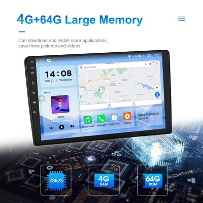 QLED Screen Android 9/10 Inch 4G RAM 64G ROM Double Din Car MP5 Player con interfaccia utente personalizzata