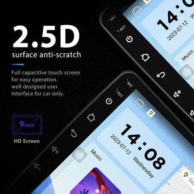 QLED Screen Android 9/10 Inch 4G RAM 64G ROM Double Din Car MP5 Player con interfaccia utente personalizzata