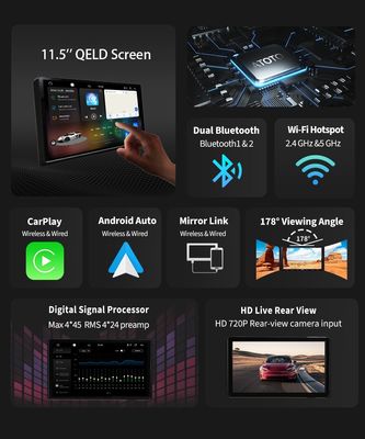 Universal Car Radio Android13 Car Player con schermo QELD da 11,5 pollici e radio TS10 a 8 core