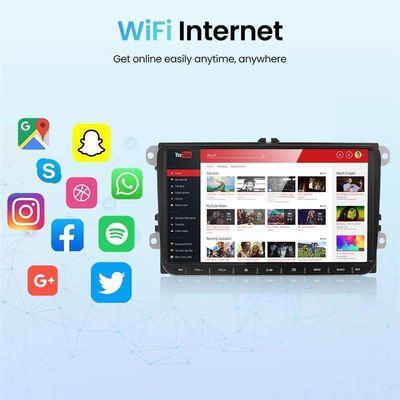 Fotocamera di backup VW Android Car Radio per VW Golf 6 Touran 8 Inch Touch Screen Car Stereo